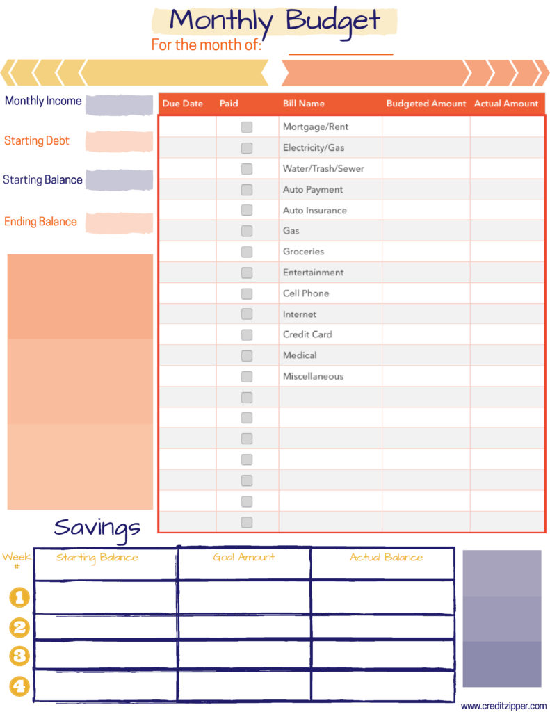 Free Monthly Budget Planner Printable